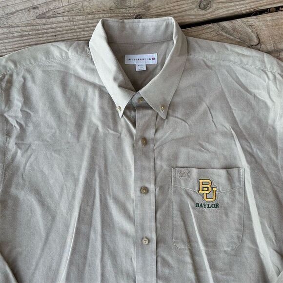 Cutter & Buck Men's XL Tan Long Sleeve Baylor University Shirt - Picture 3 of 5